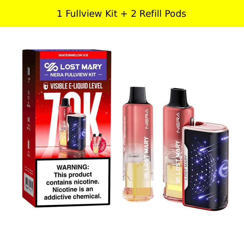 Watermelon Ice Lost Mary Nera Fullview 70K Kit — buy authentic Lost Mary 70K puff disposable vape at Online Vape Shop USA