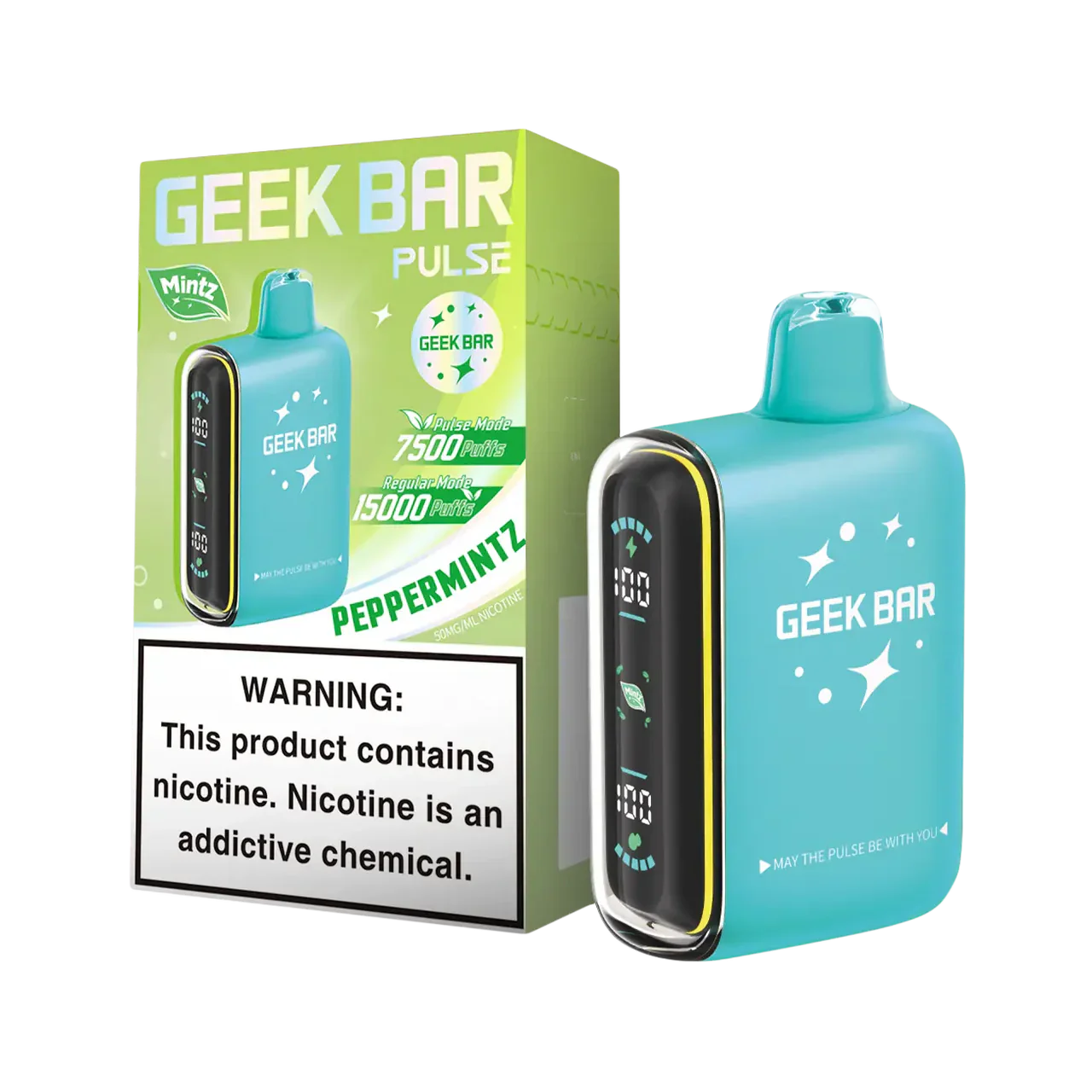Pepper Mintz Geek Bar Pulse 15000 — buy authentic Geek Bar 15K puff disposable vape at Online Vape Shop USA
