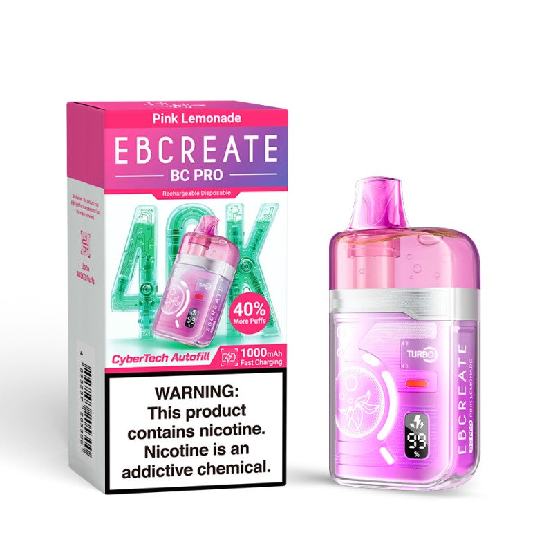 EB Vape BC PRO 40K Pink Lemonade — buy authentic EB Vape 40K puff disposable vape at Online Vape Shop USA