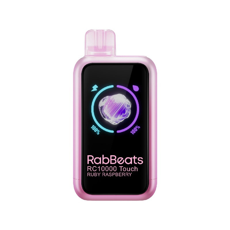 Ruby Raspberry RABBEATS RC10000 Touch Screen Vape — buy authentic RABBEATS 10K puff disposable vape at Online Vape Shop USA