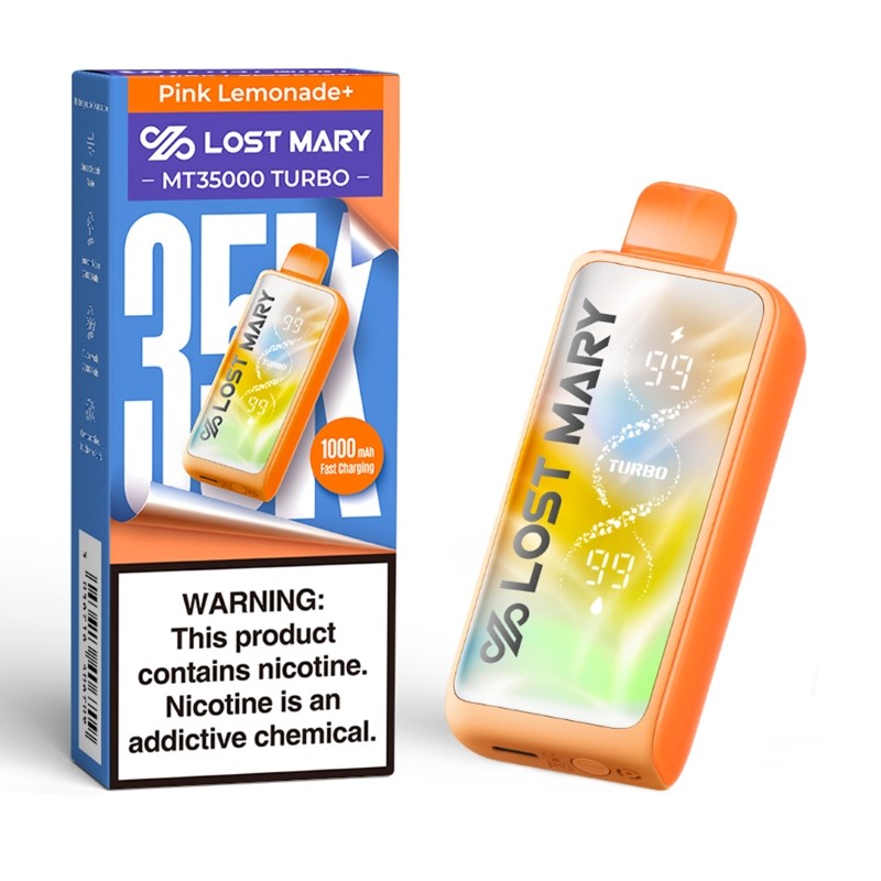 Pink Lemonade+ Lost Mary MT35000 Turbo Vape — buy authentic Lost Mary 35K puff disposable vape at Online Vape Shop USA