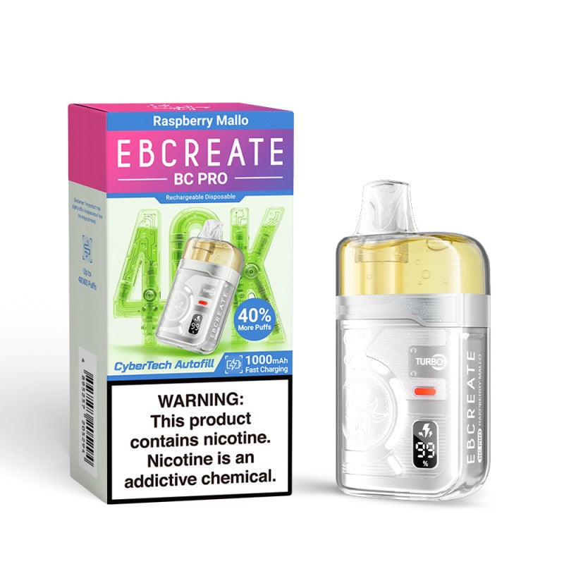 EB Vape BC PRO 40K Raspberry Mallo — buy authentic EB Vape 40K puff disposable vape at Online Vape Shop USA