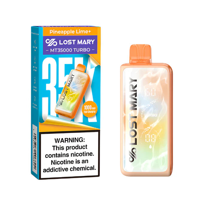 Pineapple Lime+ Lost Mary MT35000 Turbo Vape — buy authentic Lost Mary 35K puff disposable vape at Online Vape Shop USA