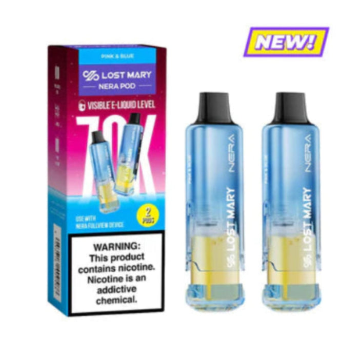 Pink & Blue Lost Mary Nera Fullview 70K Pod — buy authentic Lost Mary 70K puff disposable vape at Online Vape Shop USA