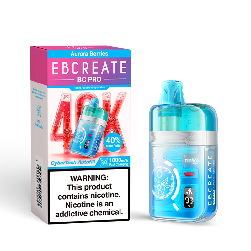 EB Vape BC PRO 40K Aurora Berries — buy authentic EB Vape 40K puff disposable vape at Online Vape Shop USA