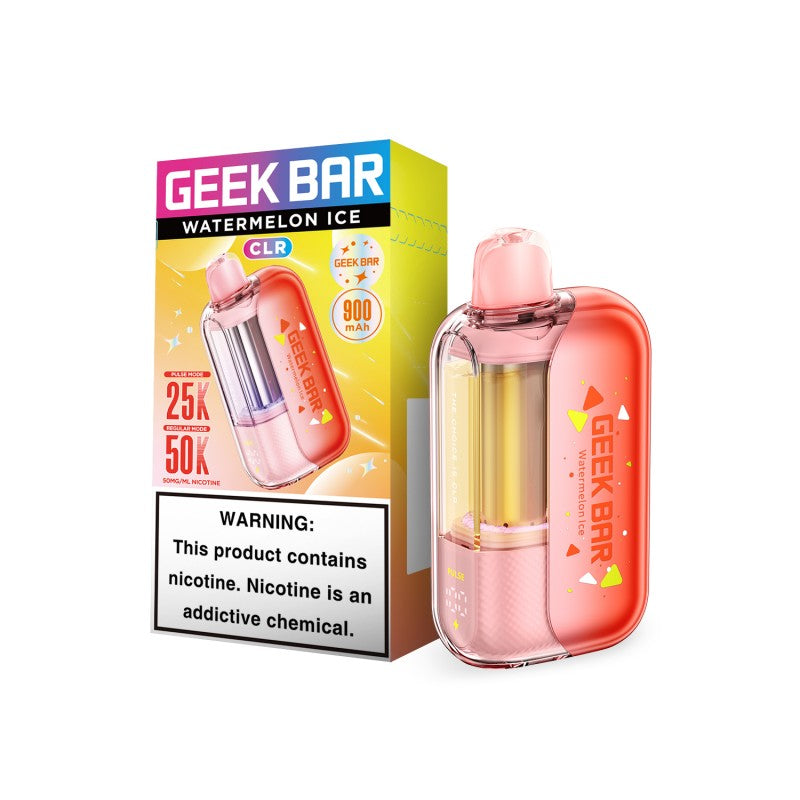 Watermelon Ice Geek Bar CLR 50K Vape — buy authentic Geek Bar 50K puff disposable vape at Online Vape Shop USA