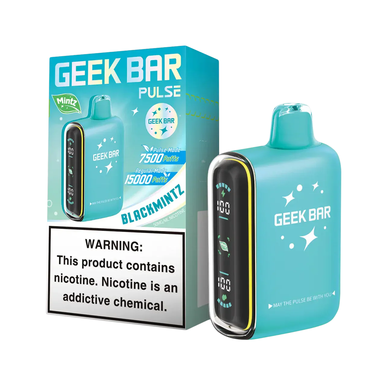 Black Mintz Geek Bar Pulse 15000 — buy authentic Geek Bar 15K puff disposable vape at Online Vape Shop USA