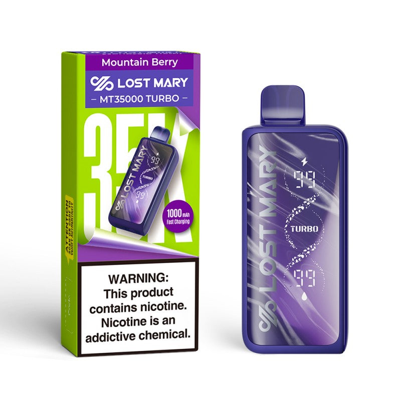 Mountain Berry Lost Mary MT35000 Turbo Vape — buy authentic Lost Mary 35K puff disposable vape at Online Vape Shop USA