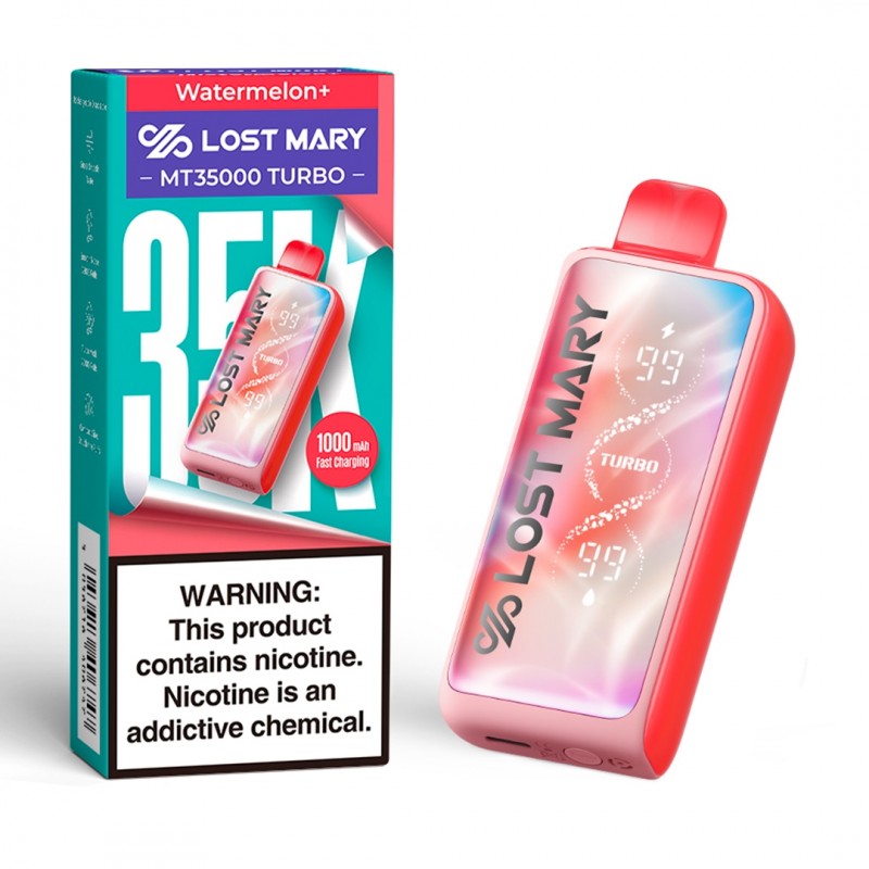 Watermelon+ Lost Mary MT35000 Turbo Vape — buy authentic Lost Mary 35K puff disposable vape at Online Vape Shop USA