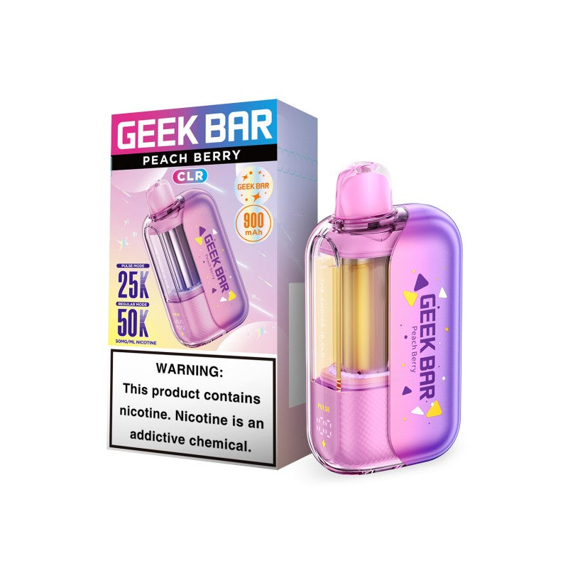 Peach Berry Geek Bar CLR 50K Vape — buy authentic Geek Bar 50K puff disposable vape at Online Vape Shop USA